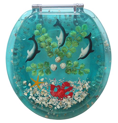 Dolphins Seashells Lobster Acrylic Decorative Toilet Seat