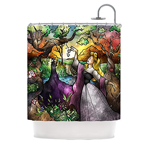 Kess InHouse Mandie Manzano Fairytale Forest Shower Curtain in Vibrant Colors