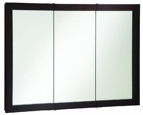 Cool Tri-View Medicine Cabinet with Solid Wood Black Mirror Frame