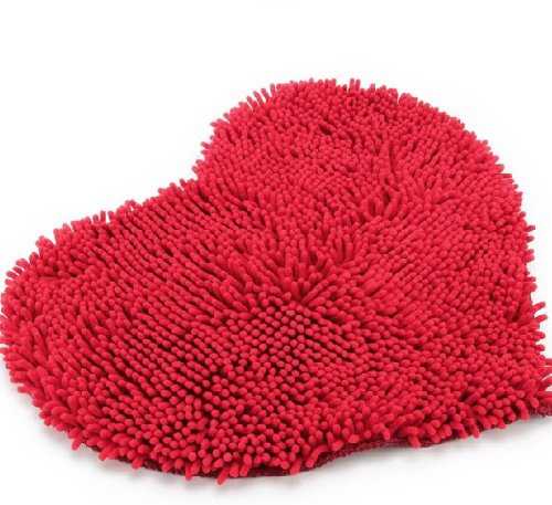 Cute Red Heart Shape Love Bathroom Rug for Teen Girls