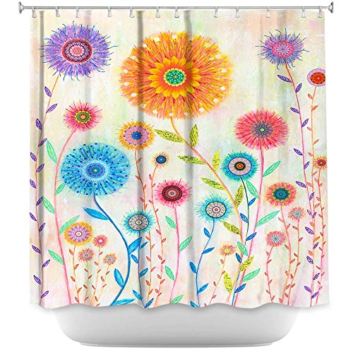 Artistic Designer Shower Curtain by DiaNoche Designs: Dandelions Wish