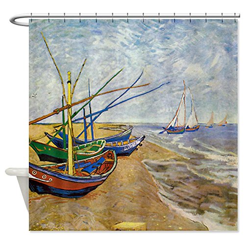 Van Gogh Fishing Boats on the Beach Shower Curtain