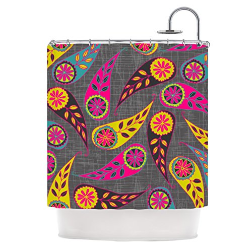 KESS InHouse Bohemian Pink Yellow Shower Curtain