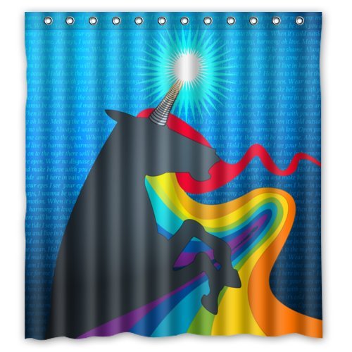 Special Sunlight Unicorn Colorful Waterproof Shower Curtain