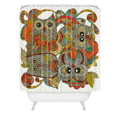 DENY Designs Valentina Ramos 4 Owls Shower Curtain, 69 by 72-Inch
