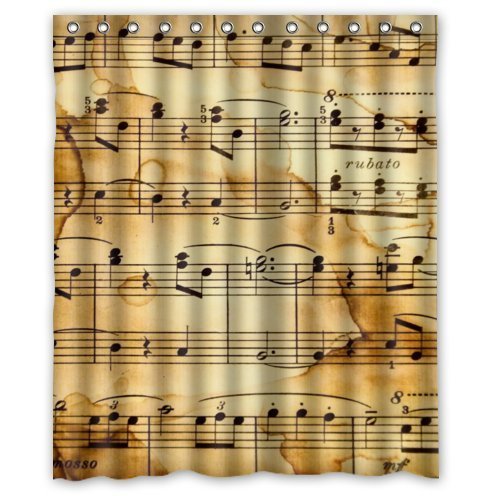 Custom Music Notes Bathroom Fabric Shower Curtain