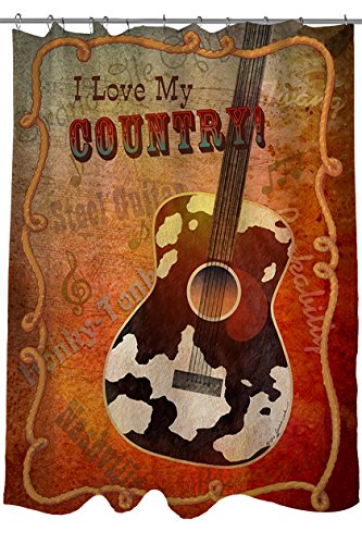 Country music guitar shower curtain